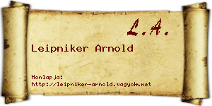 Leipniker Arnold névjegykártya